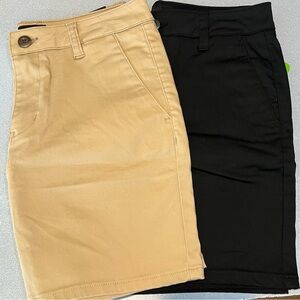 Women’s Chino Shorts By RSQ Two Pair Bundle One Khaki & One Black Pair NWT